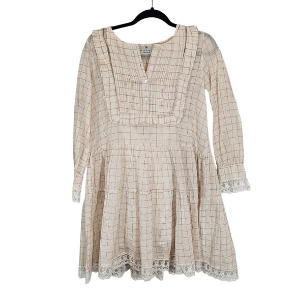 KOPAL Puri Cream Checked Tunic Dress - Picture 2 of 8
